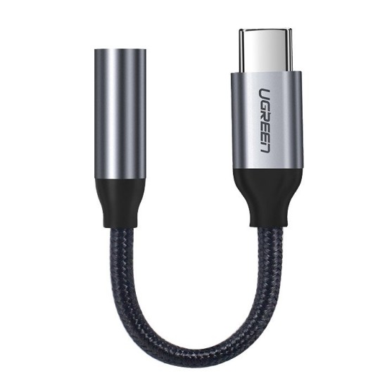 Ugreen Headphone Adapter with 3.5mm mini jack to USB Type C 10cm gray (30632) Ugreen Headphone Adapter with 3.5mm mini jack to USB Type C 10cm gray (30632)
