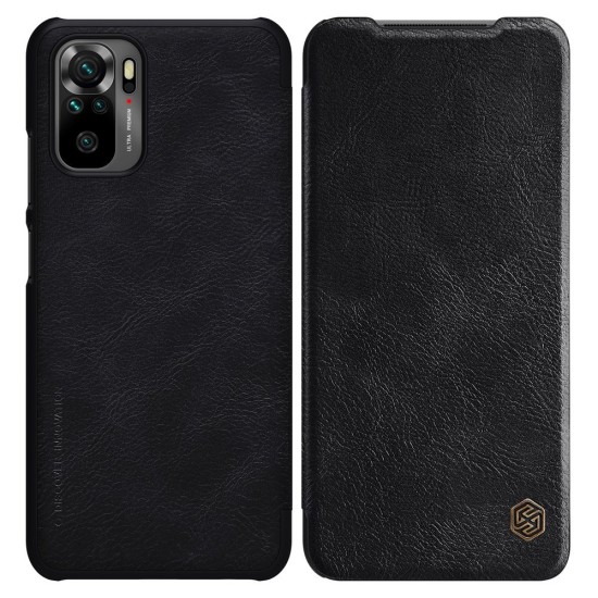 Nillkin Qin original leather case cover for Xiaomi Redmi Note 10 / Redmi Note 10S black