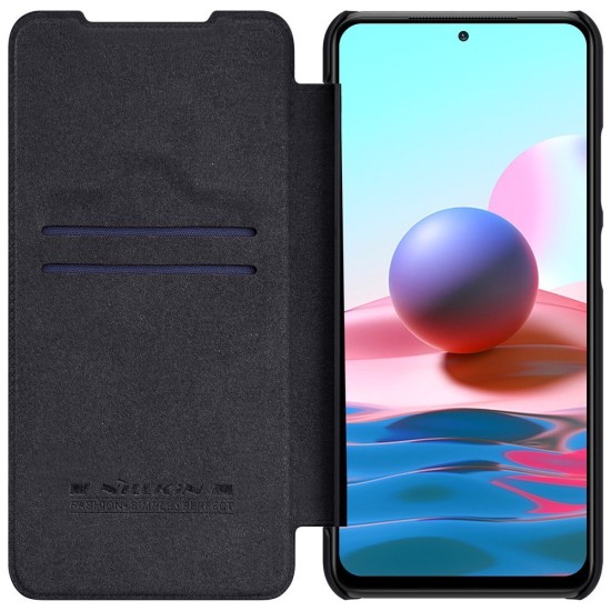 Nillkin Qin original leather case cover for Xiaomi Redmi Note 10 / Redmi Note 10S black
