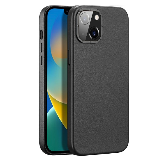 Dux Ducis Grit Leather Case for iPhone 14 Plus Elegant Faux Leather Cover (MagSafe Compatible) Black Dux Ducis Grit Leather Case for iPhone 14 Plus Elegant Faux Leather Cover (MagSafe Compatible) Black
