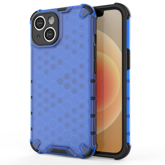 Honeycomb case for iPhone 14 armored hybrid cover blue Honeycomb case for iPhone 14 armored hybrid cover blue