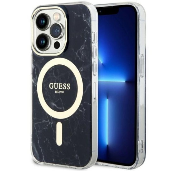 Guess GUHMP14LPCUMAK iPhone 14 Pro 6.1" black/black hardcase Marble MagSafe Guess GUHMP14LPCUMAK iPhone 14 Pro 6.1" black/black hardcase Marble MagSafe