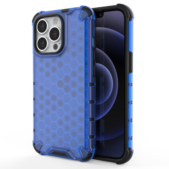 Honeycomb Case armor cover with TPU Bumper for iPhone 13 Pro blue Honeycomb Case armor cover with TPU Bumper for iPhone 13 Pro blue