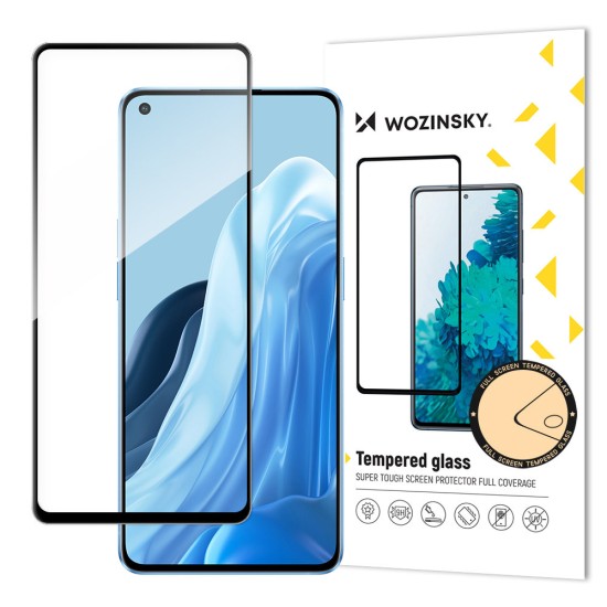 Wozinsky Tempered Glass Full Glue Super Tough Screen Protector Full Coveraged with Frame Case Friendly for Oppo Reno7 Pro 5G black Wozinsky Tempered Glass Full Glue Super Tough Screen Protector Full Coveraged with Frame Case Friendly for Oppo Reno7 Pro 5G black