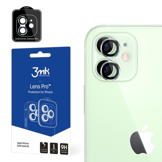 3MK Lens Protection Pro iPhone 11/12/12 Mini Camera lens protection with mounting frame 1 pc. 3MK Lens Protection Pro iPhone 11/12/12 Mini Camera lens protection with mounting frame 1 pc.