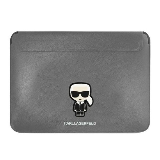 Karl Lagerfeld Saffiano Ikonik Karl case for a 13-14" laptop - silver