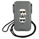 Karl Lagerfeld Saffiano Ikonik Karl&Choupette Head 6.1'' Handbag - Gray Karl Lagerfeld Saffiano Ikonik Karl&Choupette Head 6.1'' Handbag - Gray