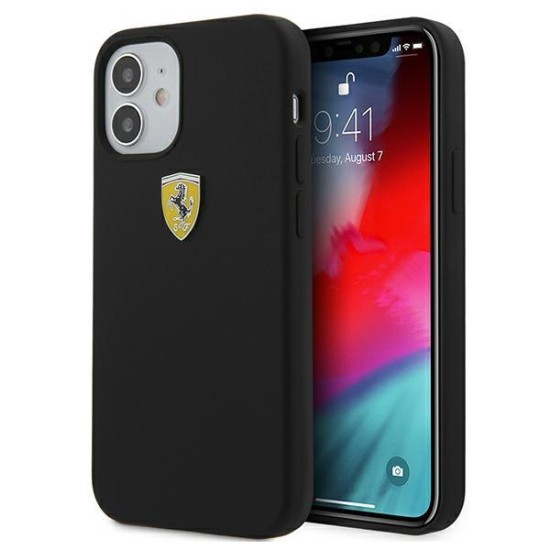 Ferrari FESSIHCP12SBK iPhone 12 mini 5.4" black/black hardcase On Track Silicone Ferrari FESSIHCP12SBK iPhone 12 mini 5.4" black/black hardcase On Track Silicone