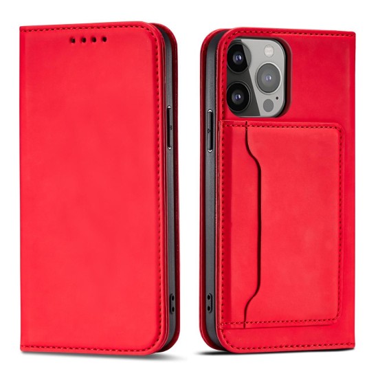 Magnet Card Case case for iPhone 14 Pro flip cover wallet stand red Magnet Card Case case for iPhone 14 Pro flip cover wallet stand red