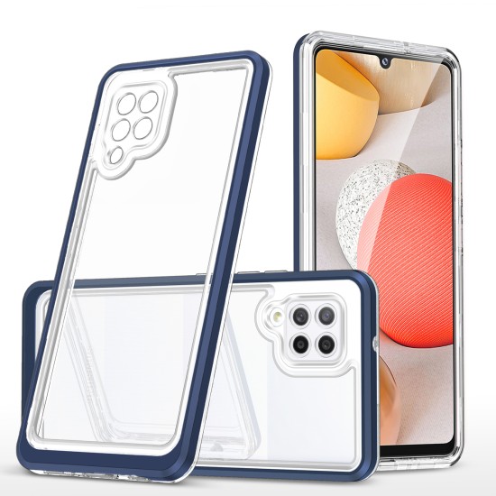 Clear 3in1 Case for Samsung Galaxy A42 5G Frame Gel Cover Blue Clear 3in1 Case for Samsung Galaxy A42 5G Frame Gel Cover Blue