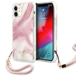 Guess GUHCP12SKSMAPI iPhone 12 mini 5.4" pink/pink hardcase Marble Collection