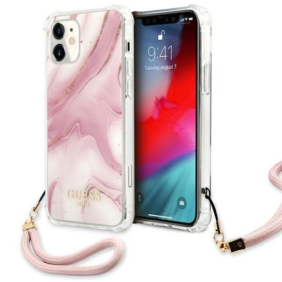 Guess GUHCP12SKSMAPI iPhone 12 mini 5.4" pink/pink hardcase Marble Collection Guess GUHCP12SKSMAPI iPhone 12 mini 5.4" pink/pink hardcase Marble Collection