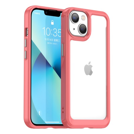 Outer Space Case iPhone 14 hard cover with a gel frame red Outer Space Case iPhone 14 hard cover with a gel frame red