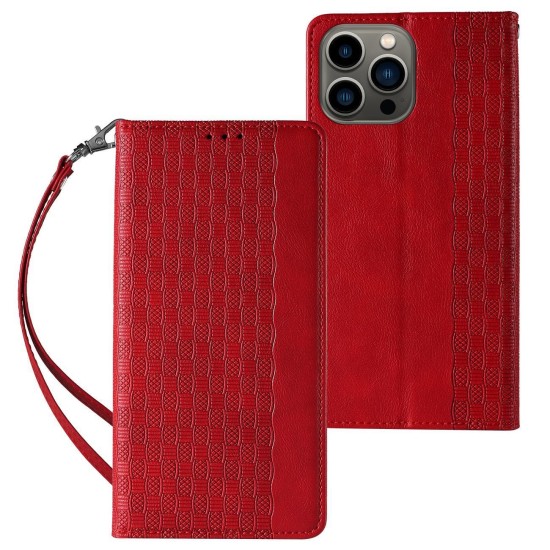 Magnet Strap Case Case for iPhone 14 Pro Max Flip Wallet Mini Lanyard Stand Red Magnet Strap Case Case for iPhone 14 Pro Max Flip Wallet Mini Lanyard Stand Red