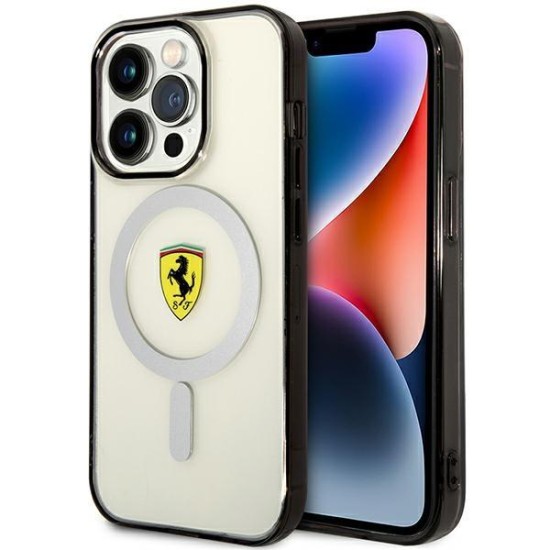 Ferrari FEHMP14LURKT iPhone 14 Pro 6.1" clear/transparent hardcase Outline Magsafe Ferrari FEHMP14LURKT iPhone 14 Pro 6.1" clear/transparent hardcase Outline Magsafe