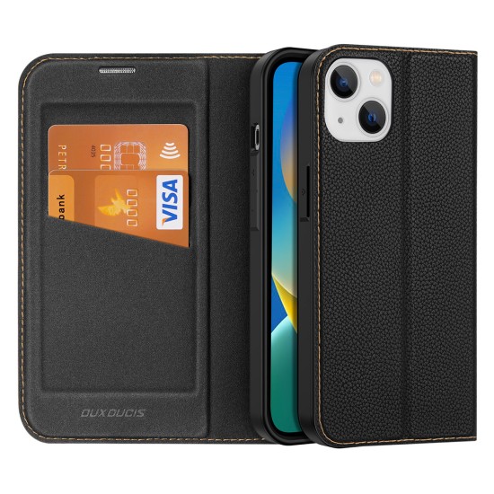 Dux Ducis Skin X2 case for iPhone 14 Plus case with magnetic flap black Dux Ducis Skin X2 case for iPhone 14 Plus case with magnetic flap black