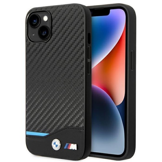 Case BMW BMHCP14M22NBCK iPhone 14 Plus 6.7 "black / black Leather Carbon Case BMW BMHCP14M22NBCK iPhone 14 Plus 6.7 "black / black Leather Carbon