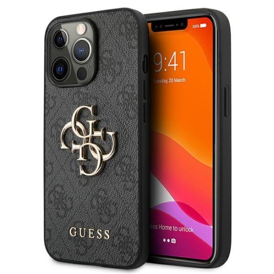 Guess GUHCP13L4GMGGR iPhone 13 Pro / 13 6.1" grey/grey hardcase 4G Big Metal Logo Guess GUHCP13L4GMGGR iPhone 13 Pro / 13 6.1" grey/grey hardcase 4G Big Metal Logo