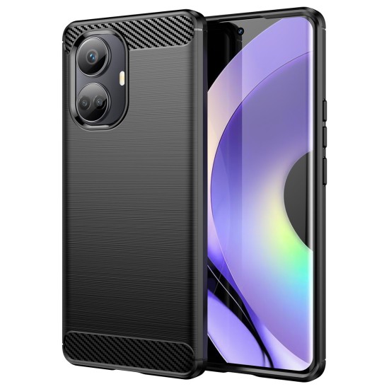 Carbon Case case for Realme 10 Pro flexible silicone carbon cover black Carbon Case case for Realme 10 Pro flexible silicone carbon cover black