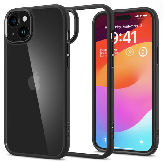 Spigen Crystal Hybrid iPhone 15 Plus Case - Clear Black Spigen Crystal Hybrid iPhone 15 Plus Case - Clear Black