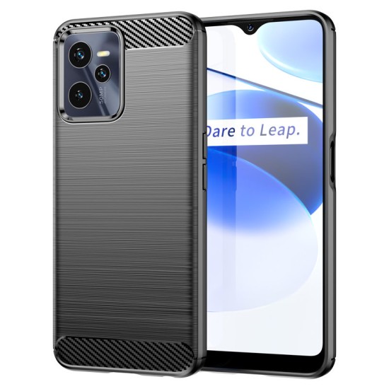 Carbon Case case for Realme C35 flexible silicone carbon cover black Carbon Case case for Realme C35 flexible silicone carbon cover black