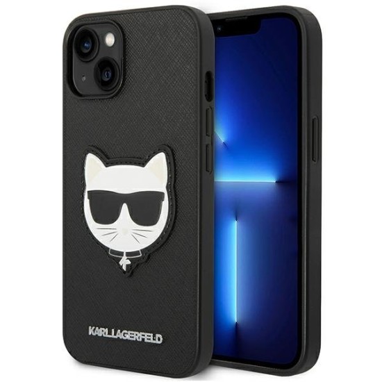 Karl Lagerfeld Saffiano Choupette Head Patch Case for iPhone 14 Plus - Black Karl Lagerfeld Saffiano Choupette Head Patch Case for iPhone 14 Plus - Black