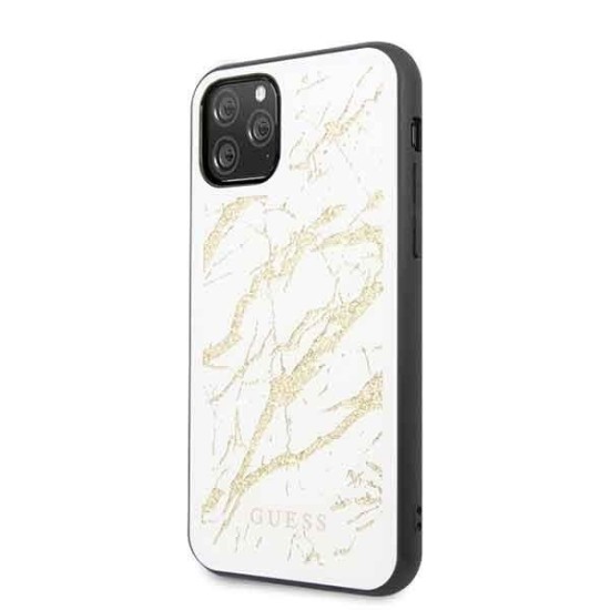 Guess GUHCN58MGGWH iPhone 11 Pro biały/white hard case Glitter Marble Glass Guess GUHCN58MGGWH iPhone 11 Pro biały/white hard case Glitter Marble Glass
