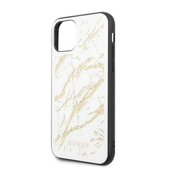 Guess GUHCN58MGGWH iPhone 11 Pro biały/white hard case Glitter Marble Glass Guess GUHCN58MGGWH iPhone 11 Pro biały/white hard case Glitter Marble Glass