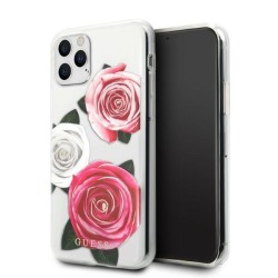 Guess GUHCN58ROSTRT iPhone 11 Pro transparent hardcase Flower Desire Pink &amp; White Rose