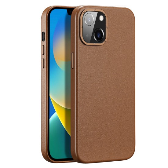 Dux Ducis Grit Leather Case for iPhone 14 Plus Elegant Faux Leather Cover (MagSafe Compatible) Brown Dux Ducis Grit Leather Case for iPhone 14 Plus Elegant Faux Leather Cover (MagSafe Compatible) Brown