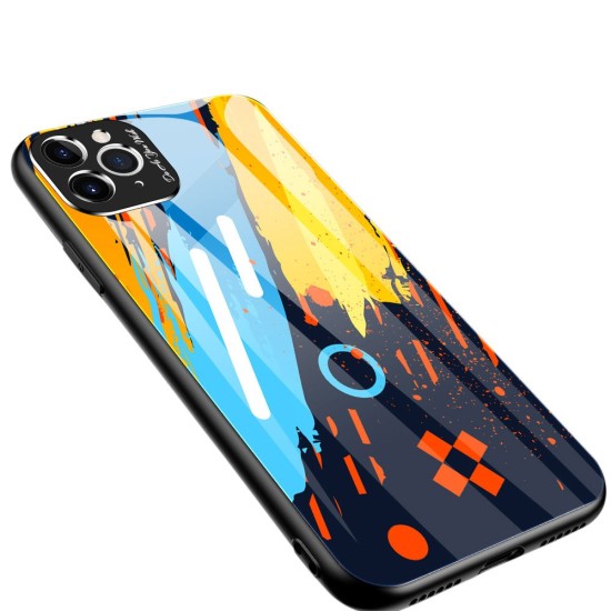 Color Glass Case Durable Cover with Tempered Glass Back and camera cover iPhone 11 Pro Max pattern 1 Color Glass Case Durable Cover with Tempered Glass Back and camera cover iPhone 11 Pro Max pattern 1