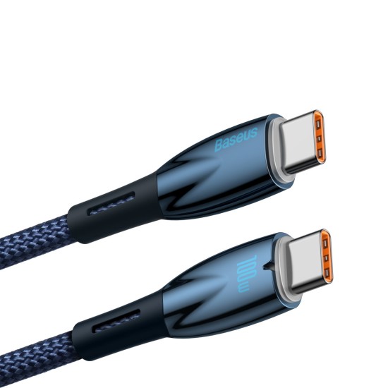 Baseus Glimmer Series Fast Charging Cable USB-C 480Mb/s PD 100W 1m blue Baseus Glimmer Series Fast Charging Cable USB-C 480Mb/s PD 100W 1m blue