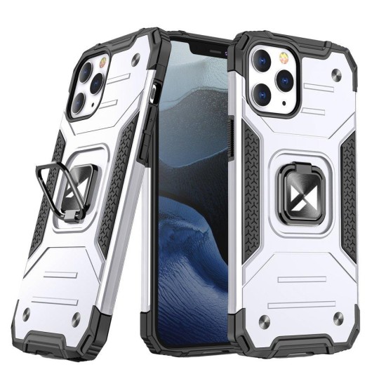 Wozinsky Ring Armor Case Kickstand Tough Rugged Cover for iPhone 13 Pro Max silver Wozinsky Ring Armor Case Kickstand Tough Rugged Cover for iPhone 13 Pro Max silver