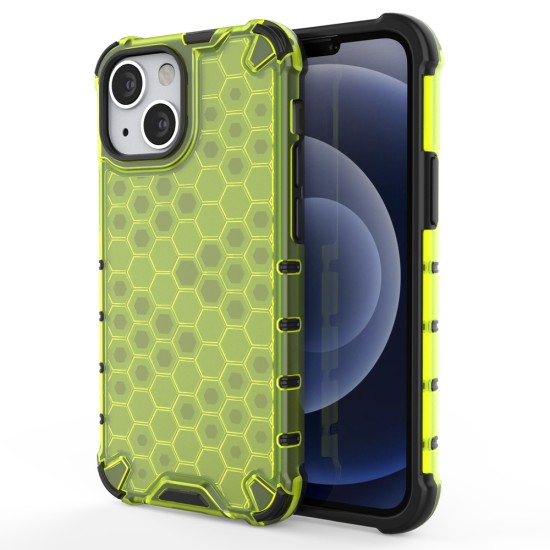 Honeycomb Case armor cover with TPU Bumper for iPhone 13 mini green Honeycomb Case armor cover with TPU Bumper for iPhone 13 mini green