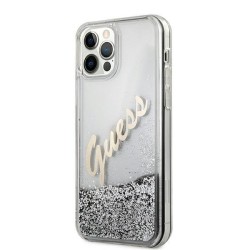 Guess GUHCP12MGLVSSI iPhone 12/12 Pro 6.1" silver/silver hardcase Glitter Vintage Script Guess GUHCP12MGLVSSI iPhone 12/12 Pro 6.1" silver/silver hardcase Glitter Vintage Script