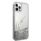 Guess GUHCP12MGLVSSI iPhone 12/12 Pro 6.1" silver/silver hardcase Glitter Vintage Script