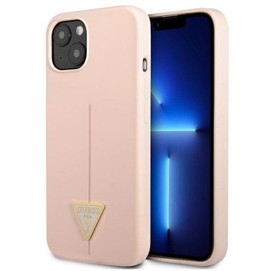 Guess GUHCP13SSLTGP iPhone 13 mini 5.4" pink/pink hardcase Silicone Triangle Guess GUHCP13SSLTGP iPhone 13 mini 5.4" pink/pink hardcase Silicone Triangle