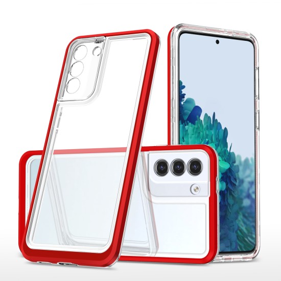 Clear 3in1 case for Samsung Galaxy S23+ silicone cover with frame red Clear 3in1 case for Samsung Galaxy S23+ silicone cover with frame red