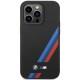 Case BMW BMHCP14L22SOTK iPhone 14 Pro 6.1" black/black Silicone Slanted Sttripes