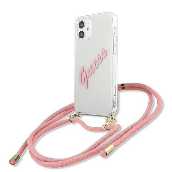 Guess GUHCP12SCRTVSPI iPhone 12 mini 5.4" pink/pink hardcase Script Vintage Guess GUHCP12SCRTVSPI iPhone 12 mini 5.4" pink/pink hardcase Script Vintage