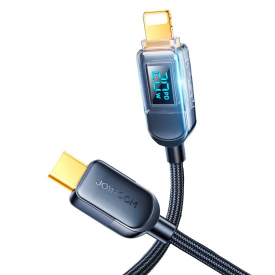 Joyroom A4 USB-C / Lightning Cable 20W 1.2m with display - black Joyroom A4 USB-C / Lightning Cable 20W 1.2m with display - black