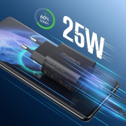 Choetech fast charger USB C 25W PPS PD black (PD6003)