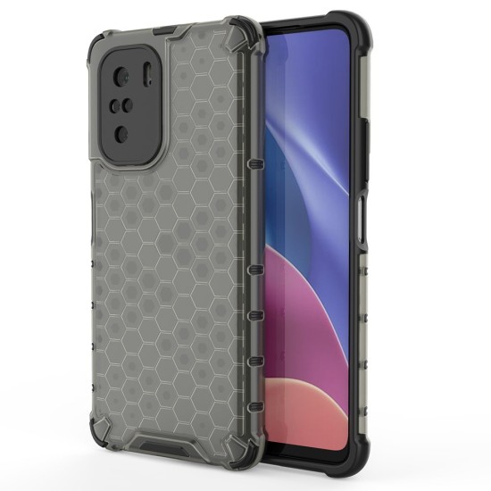 Honeycomb Case armor cover with TPU Bumper for Xiaomi Redmi K40 Pro+ / K40 Pro / K40 / Poco F3 black Honeycomb Case armor cover with TPU Bumper for Xiaomi Redmi K40 Pro+ / K40 Pro / K40 / Poco F3 black