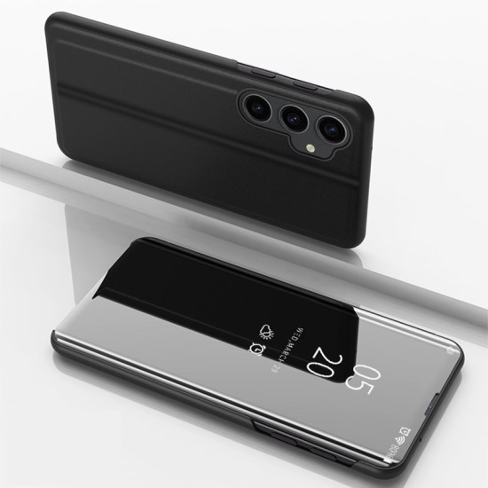 Hard flip case for Samsung Galaxy S23 FE Clear View Case - black Hard flip case for Samsung Galaxy S23 FE Clear View Case - black