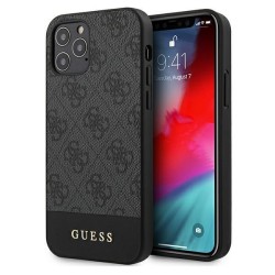 Guess GUHCP12MG4GLGR iPhone 12/12 Pro 6.1" grey/grey hardcase 4G Stripe Collection