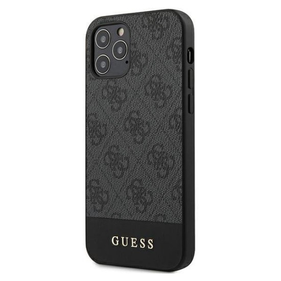 Guess GUHCP12MG4GLGR iPhone 12/12 Pro 6.1" grey/grey hardcase 4G Stripe Collection Guess GUHCP12MG4GLGR iPhone 12/12 Pro 6.1" grey/grey hardcase 4G Stripe Collection