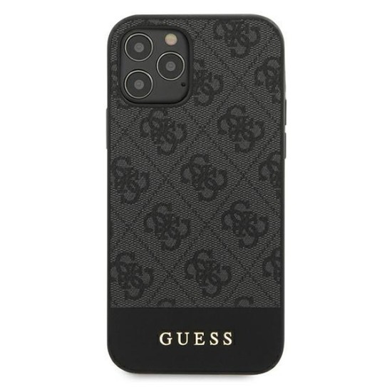 Guess GUHCP12MG4GLGR iPhone 12/12 Pro 6.1" grey/grey hardcase 4G Stripe Collection Guess GUHCP12MG4GLGR iPhone 12/12 Pro 6.1" grey/grey hardcase 4G Stripe Collection