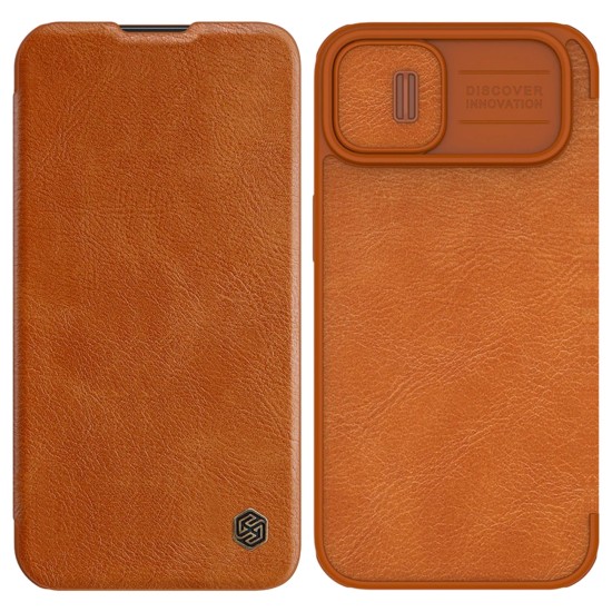 Nillkin Qin Leather Pro Case iPhone 14 Plus Camera Cover Holster Cover Flip Case Brown Nillkin Qin Leather Pro Case iPhone 14 Plus Camera Cover Holster Cover Flip Case Brown