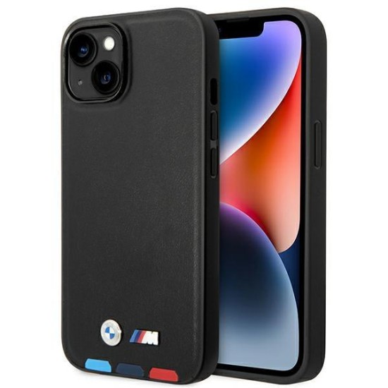 Case BMW BMHCP14M22PTDK iPhone 14 Plus 6.7 "black / black Leather Stamp Tricolor Case BMW BMHCP14M22PTDK iPhone 14 Plus 6.7 "black / black Leather Stamp Tricolor