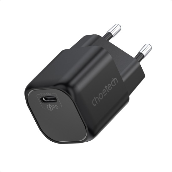 Choetech GaN USB charger Type C PD 30W black (PD5007) Choetech GaN USB charger Type C PD 30W black (PD5007)